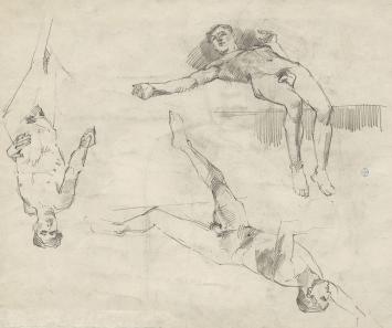 Studieschetsen, naakte mannen (voor en achter) +/- 1895