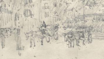 Oude  19de -eeuwse schets kopen met stempel H. Dupont