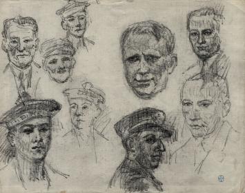 Potloodschets van Belgische tekenaar Lucien van der Borcht