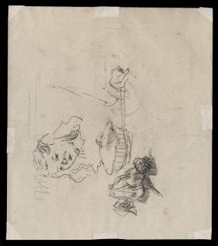 Tekening, norse man met das  (+/- 1900)