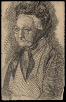 Oma geschetst door Belgische kunstenaar L. van der Borcht