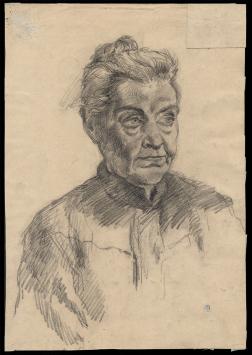 Dame geschetst door Belgische kunstenaar L. van der Borcht