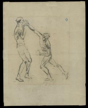 19de eeuwse tekening van twee boxers