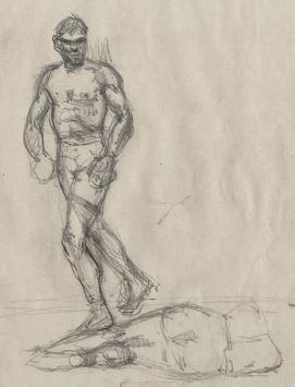 Twee boxers aan het sparren (+/- 1900)