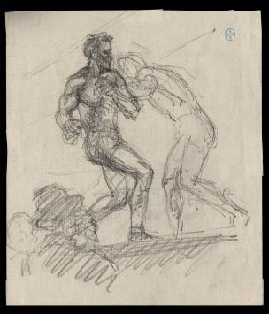 Potloodtekening van Belgische tekenaar Lucien van der Borcht