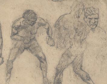 Schetsen van L. van der Borcht met verzamelstempel