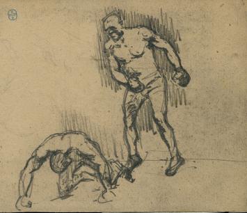 Potloodtekening van Belgische kunstschilder Lucien van der Borcht