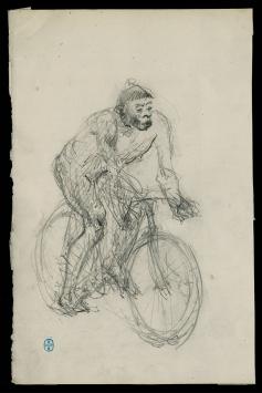 potloodtekening van wielrenner kopen