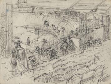 Schets, vélodroom van de Belgische kunstenaar Lucien van der Borcht