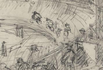 Schets van L. van der Borcht met verzamelstempel