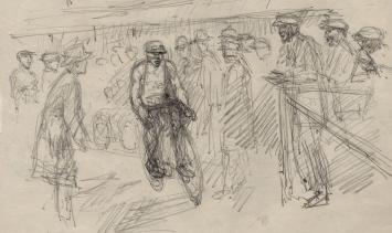 De rode lantaarn bij de koers (+/- 1895)