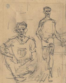 Potloodtekening van Belgische kunstenaar Lucien van der Borcht