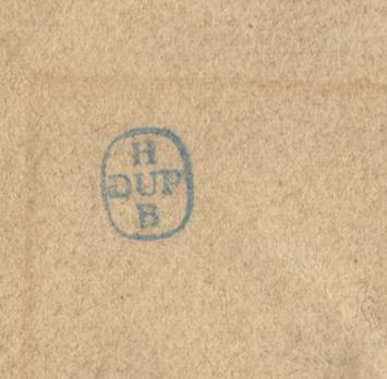 Schets van Lucien van der Borcht met verzamelstempel