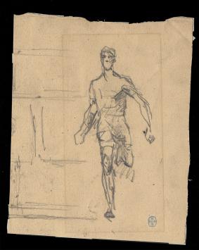 potloodschets kopen van een hardloper