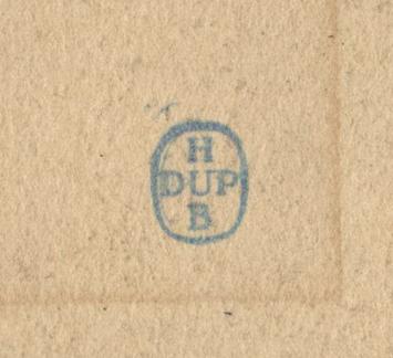 Schets van Lucien van der Borcht met verzamelstempel