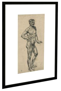Tekening, fiere staande naakte man (+/- 1896)