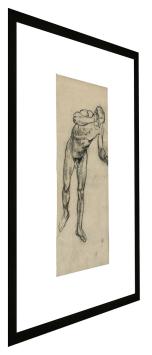 Tekening, gebogen staande naakte man (+/- 1896)