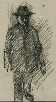 Potloodtekening van Belgische kunstschilder Lucien van der Borcht