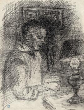 Potloodschets van Belgische kunstschilder Lucien van der Borcht