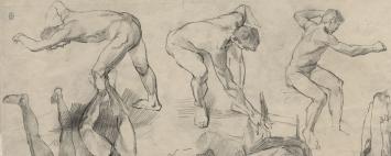 Studieschetsen, naakte mannen en vrouwen +/- 1895