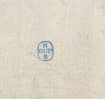 Schets van L. van der Borcht met verzamelstempel