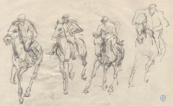 Potloodtekening van Belgische kunstenaar Lucien van der Borcht