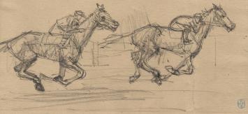 Potloodtekening van Belgische kunstenaar Lucien van der Borcht