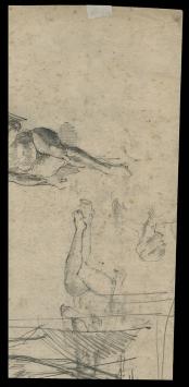 19de eeuwse tekening van een naakte vrouw