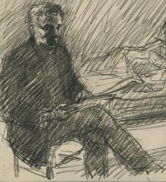 Tekening van Belgische kunstschilder Lucien van der Borcht