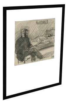 Tekening, Zittende man met boek (+/- 1902)