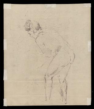 Schets man en vrouw, hoofd steunend op hand (+/- 1895)