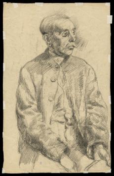 Zittende man met snor (voor en achter) +/- 1895