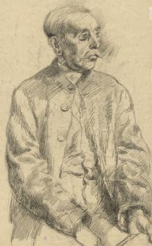 Zittende man met snor (voor en achter) +/- 1895