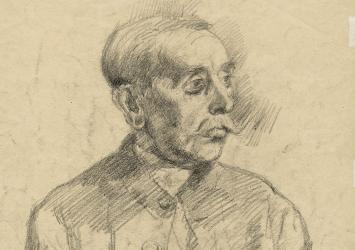 Zittende man met snor (voor en achter) +/- 1895