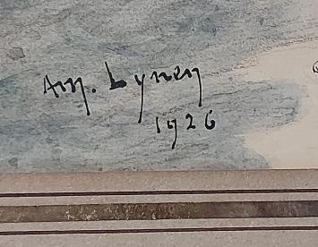 Aquarel, L Arrivée du Cirque 1926