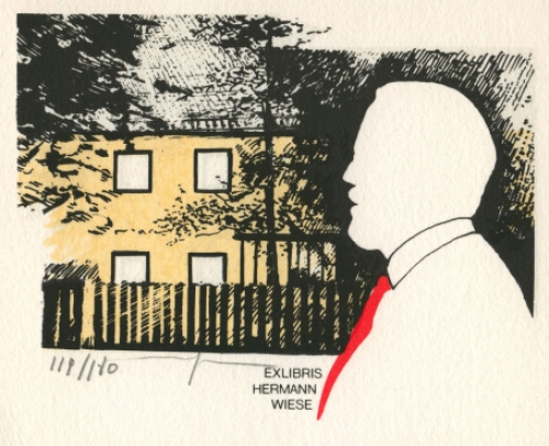 Martin Baeyens  met een ex libris