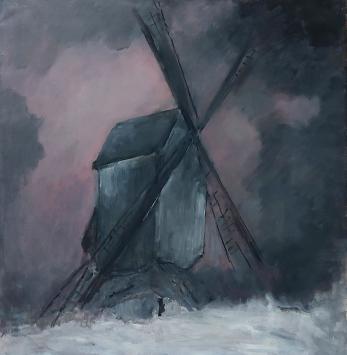Marcelle Blum met olieverfschilderij