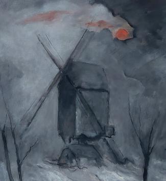 Marcelle Blum met olieverfschilderij