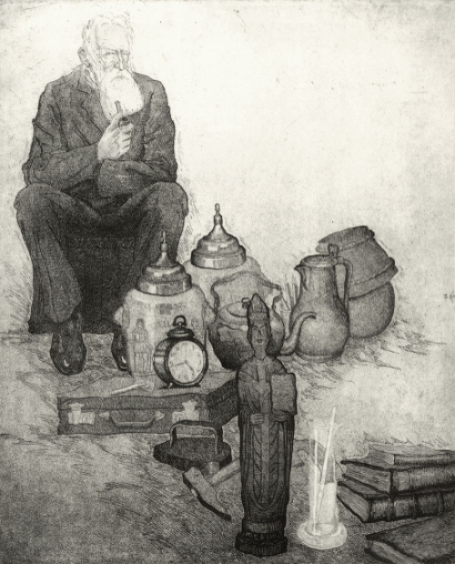 Kunstwerk, grote ets van Michel De Goeye kopen