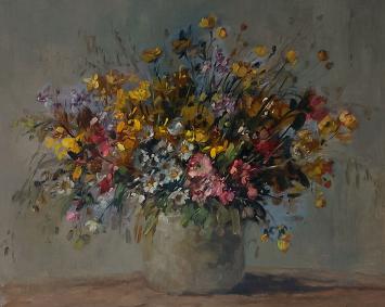 Schilderij van de Kortrijkse kunstenares M. De Spiegeleir