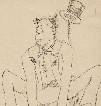Maurice Pauwaert  met een pentekening