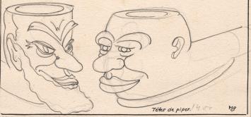 Maurice Pauwaert  met een kunstwerkje op papier
