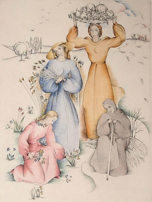 Margot Weemaes met een opgehoogde ets uit 1947