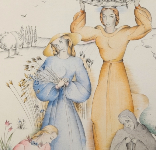 Kunstwerkje van de Belgische etser Margot Weemaes