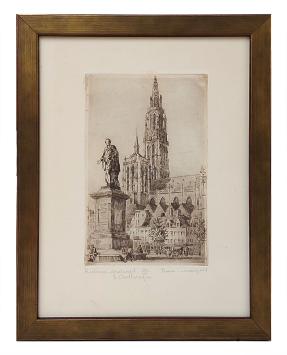 Gesigneerde ets van Romain Malfliet kopen