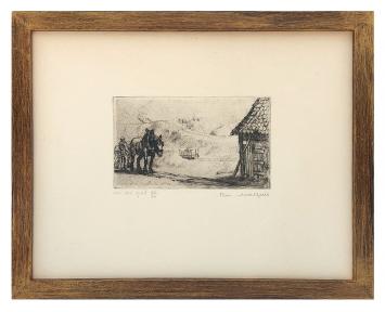 Gesigneerde ets van Romain Malfliet kopen