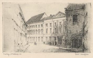 Belgische etser Romain Malfliet met een ets