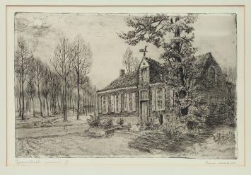 Belgische etser R. Malfliet met een ets in Mint conditie