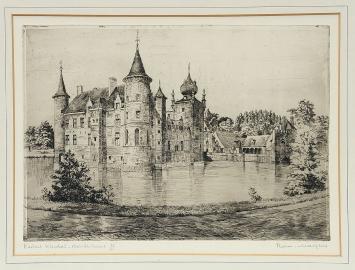 Belgische etser R. Malfliet met een ets in mint conditie