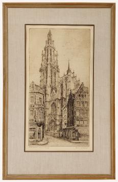 Gesigneerde en benoemde ets van Romain Malfliet kopen